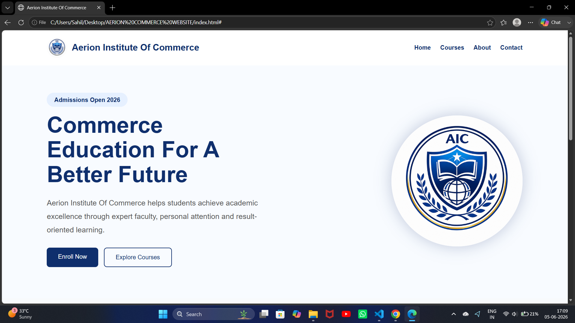 Aerion Institute Website